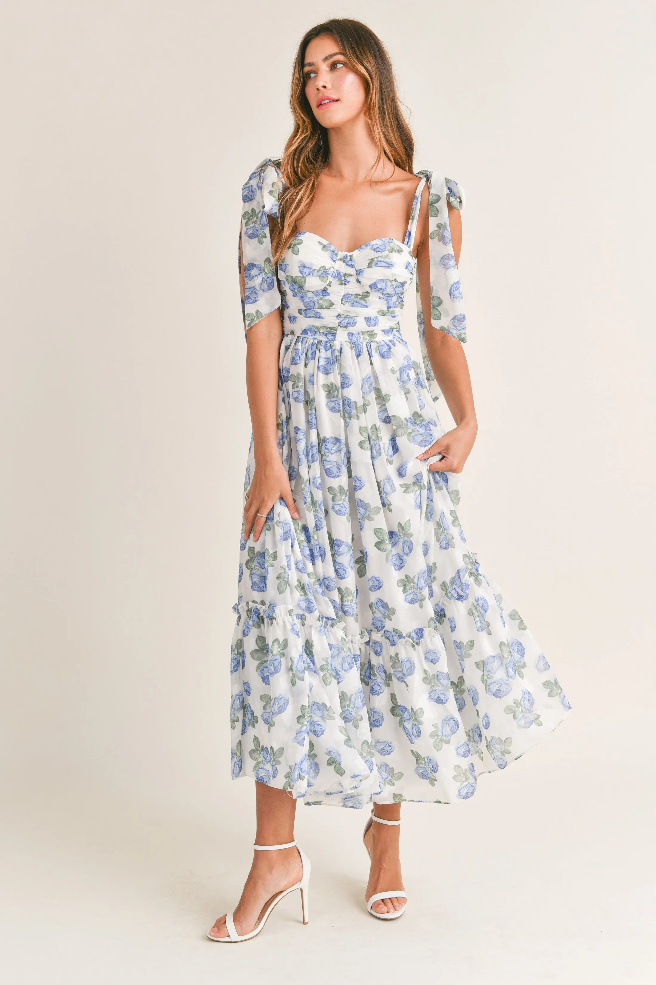 Savannah Blue Floral Maxi Dress