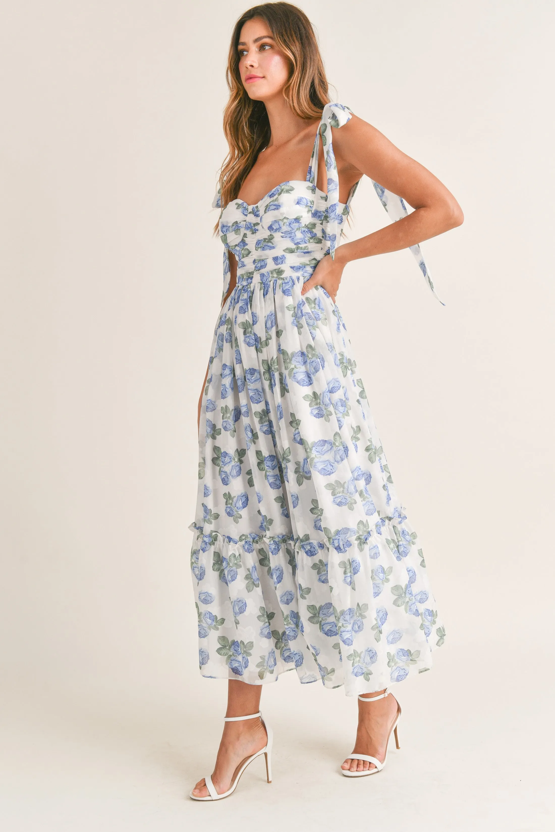 Savannah Blue Floral Maxi Dress