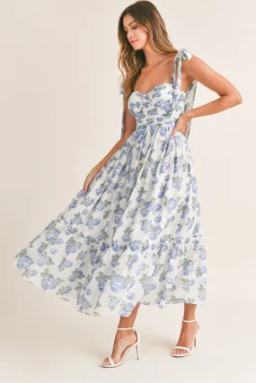 Savannah Blue Floral Maxi Dress