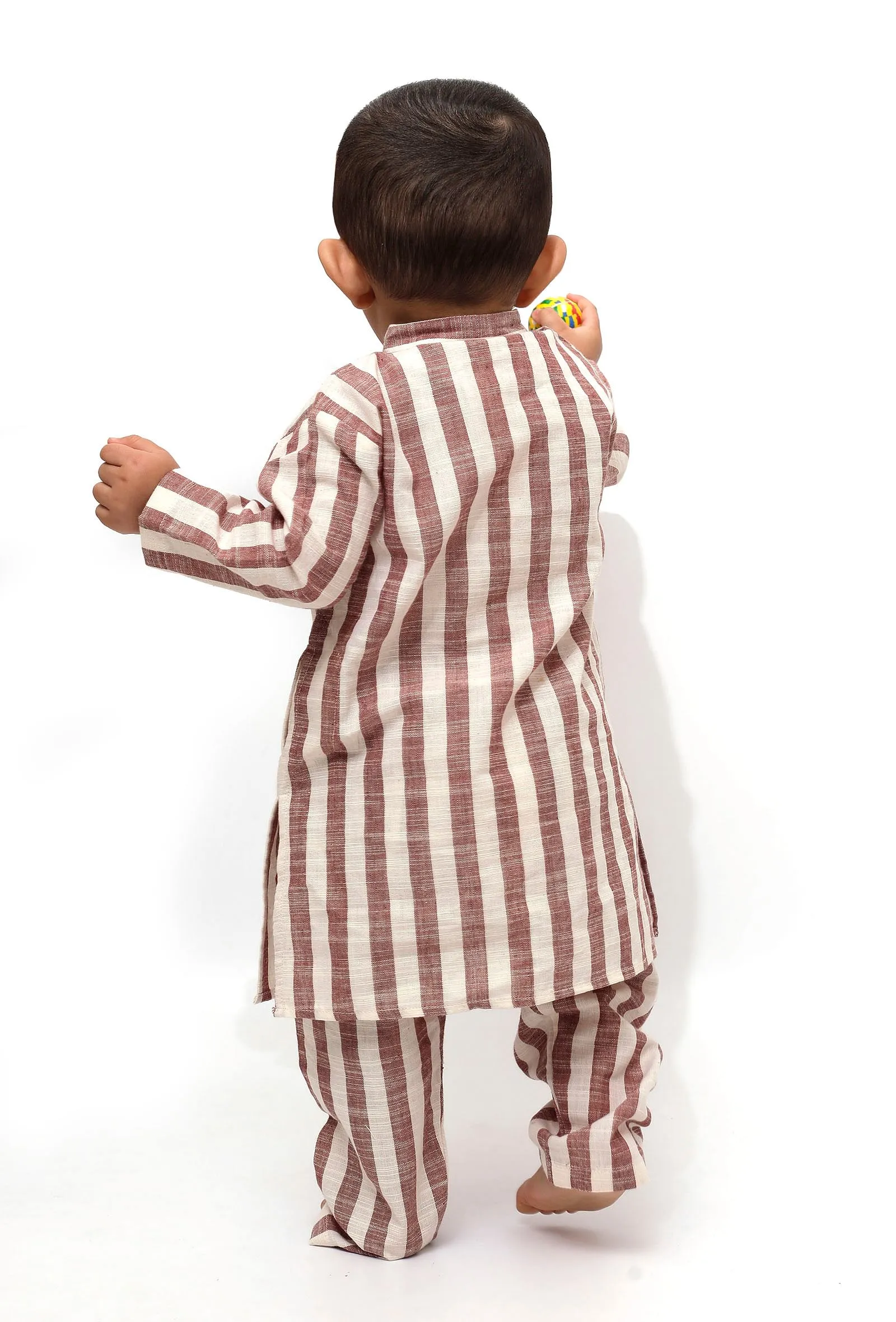 Set of 2 - Noddy Dusky Red Stripes Kurta Pajama