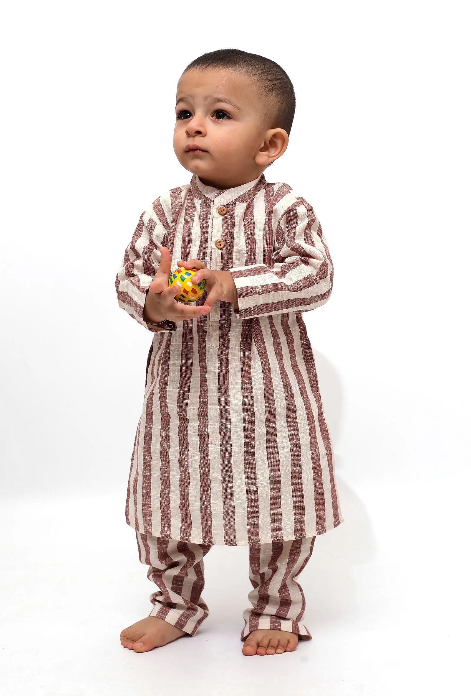 Set of 2 - Noddy Dusky Red Stripes Kurta Pajama