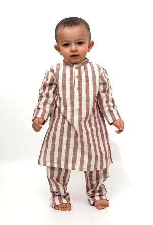 Set of 2 - Noddy Dusky Red Stripes Kurta Pajama