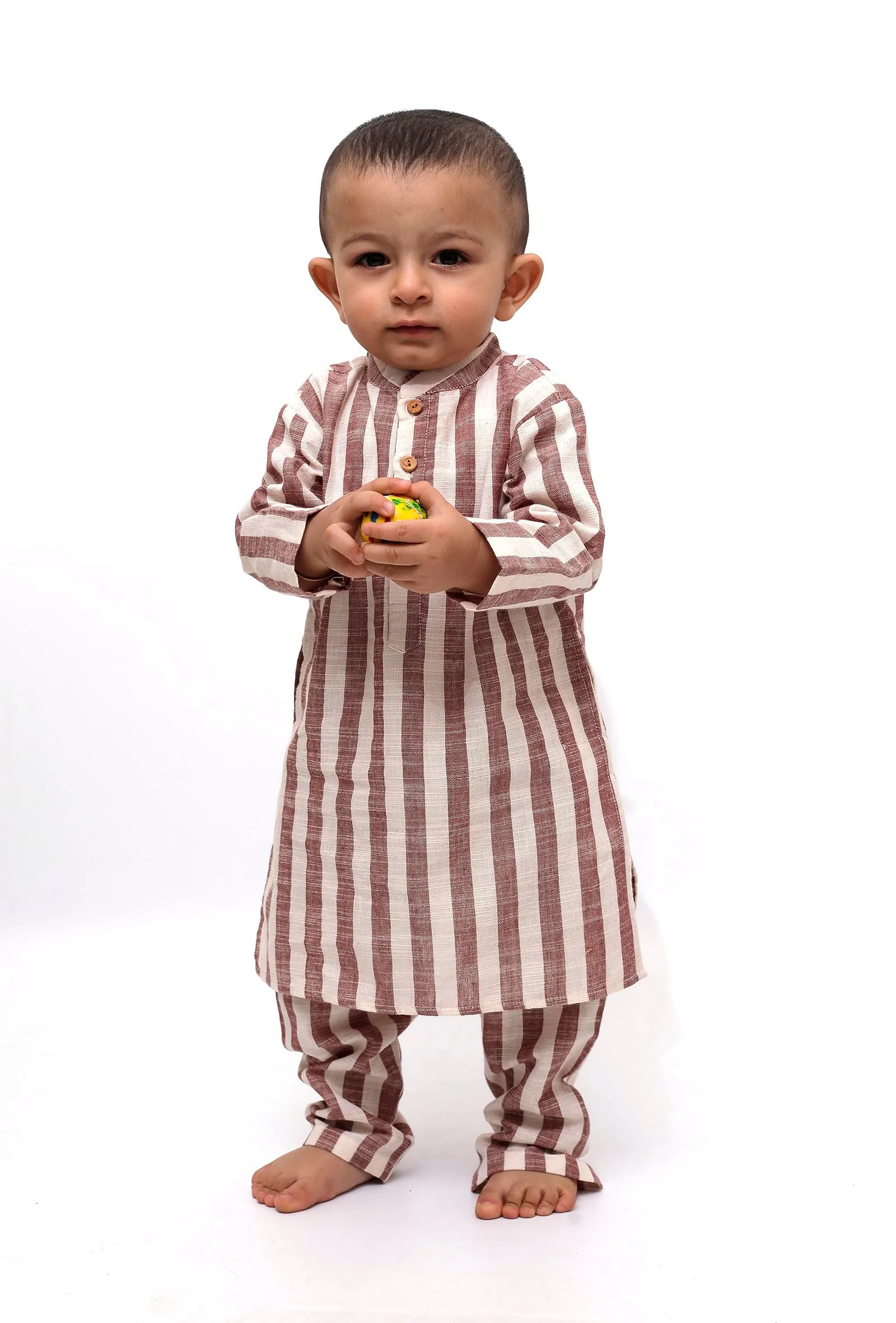 Set of 2 - Noddy Dusky Red Stripes Kurta Pajama