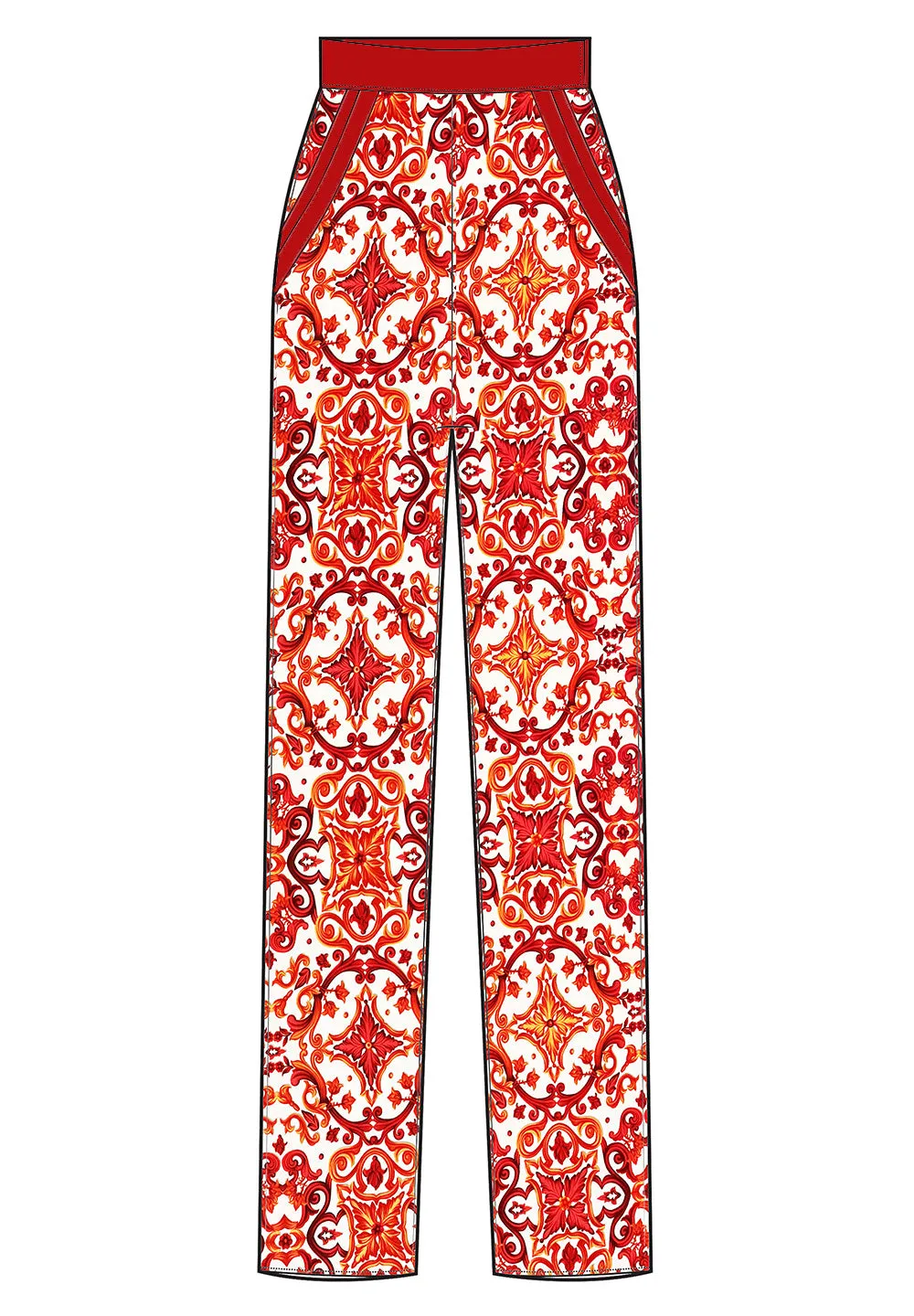 Siciliana – Rosa Pants (Red)