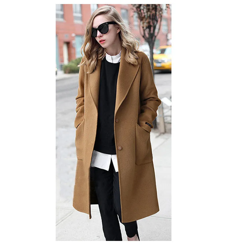 Solid Color Reversible Tweed Coat