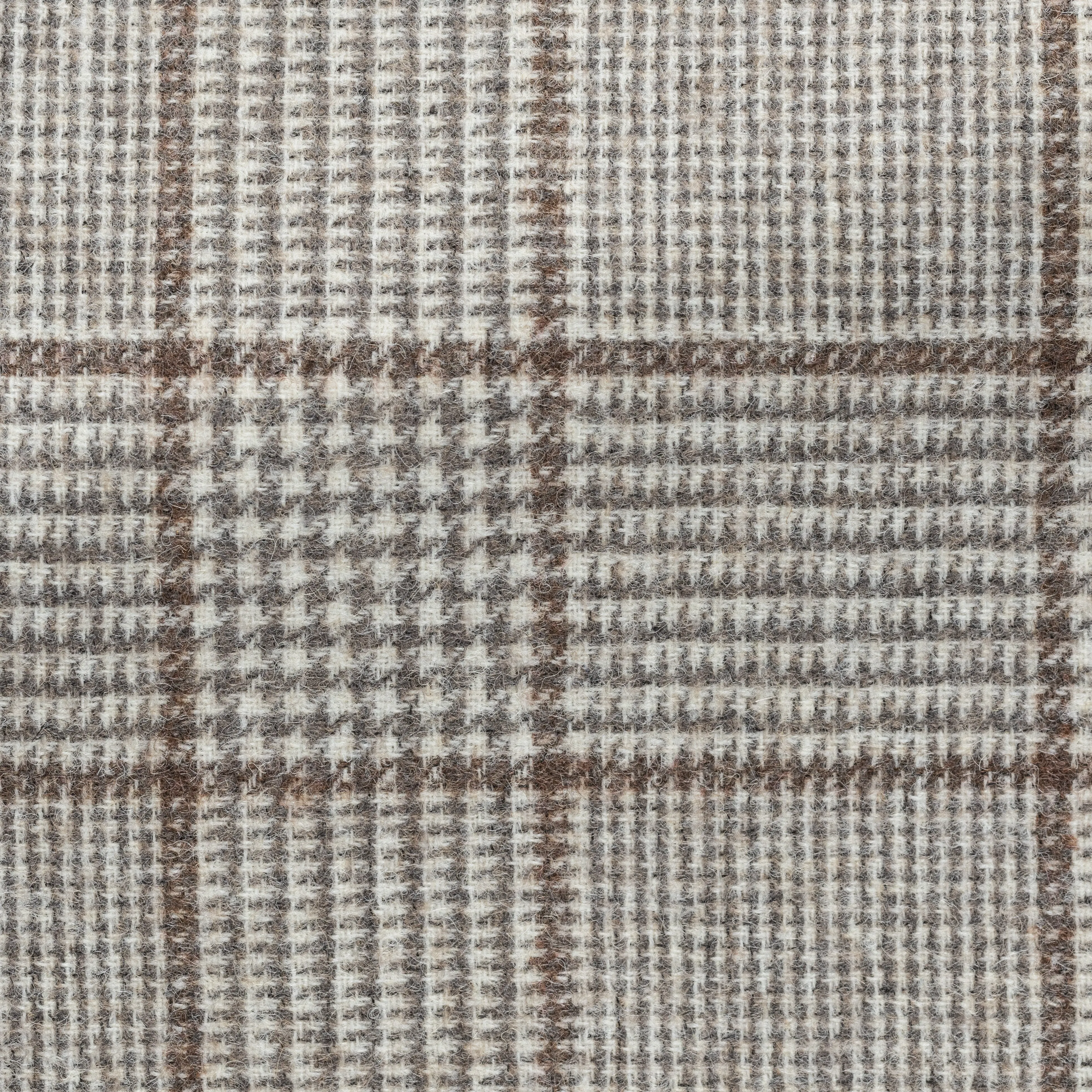 Sport Coat - Taupe Alpaca-Wool-Blend Houndstooth with Brown Overcheck 9058