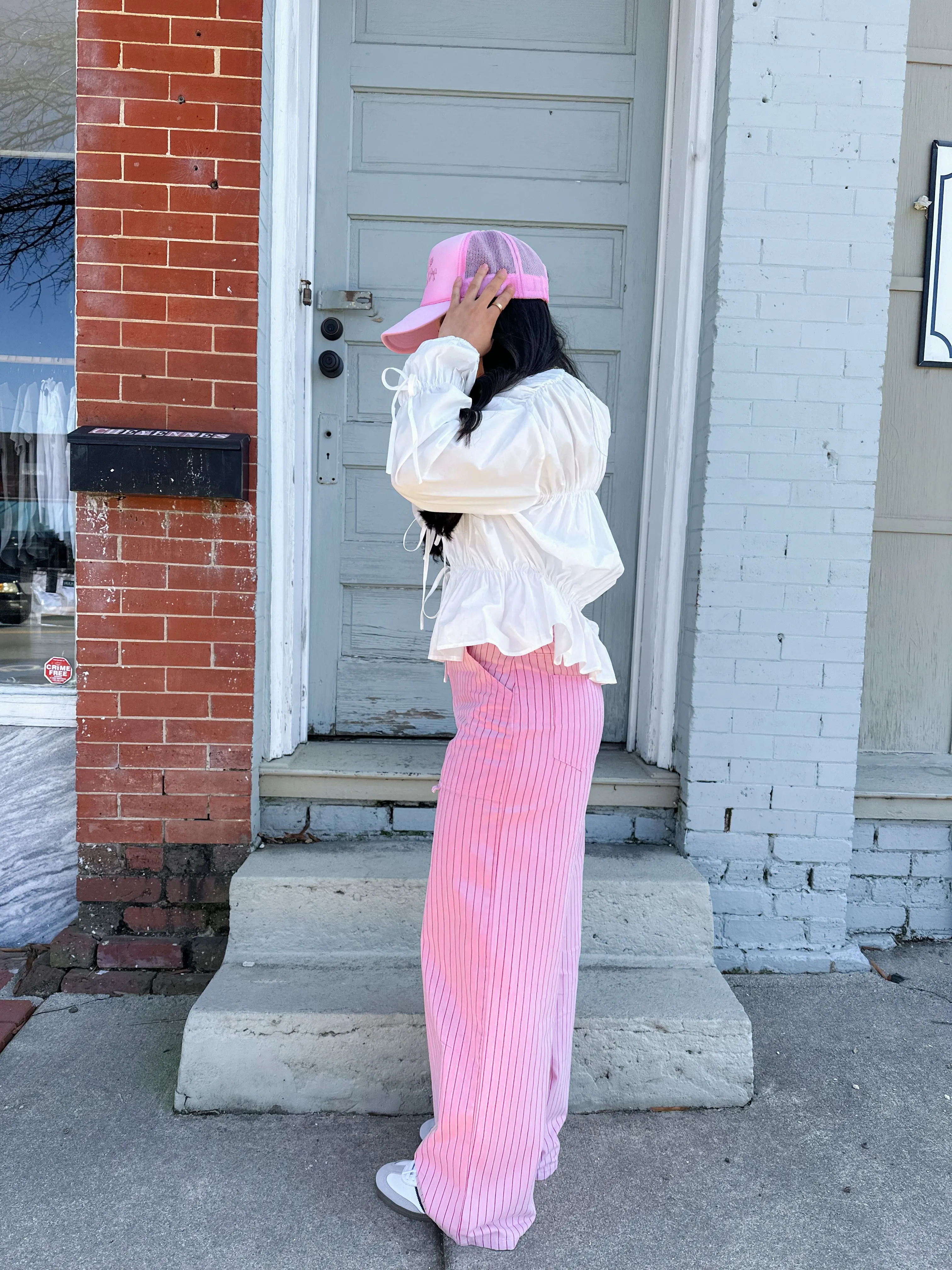 Statement Pink and Red Stripe Pants