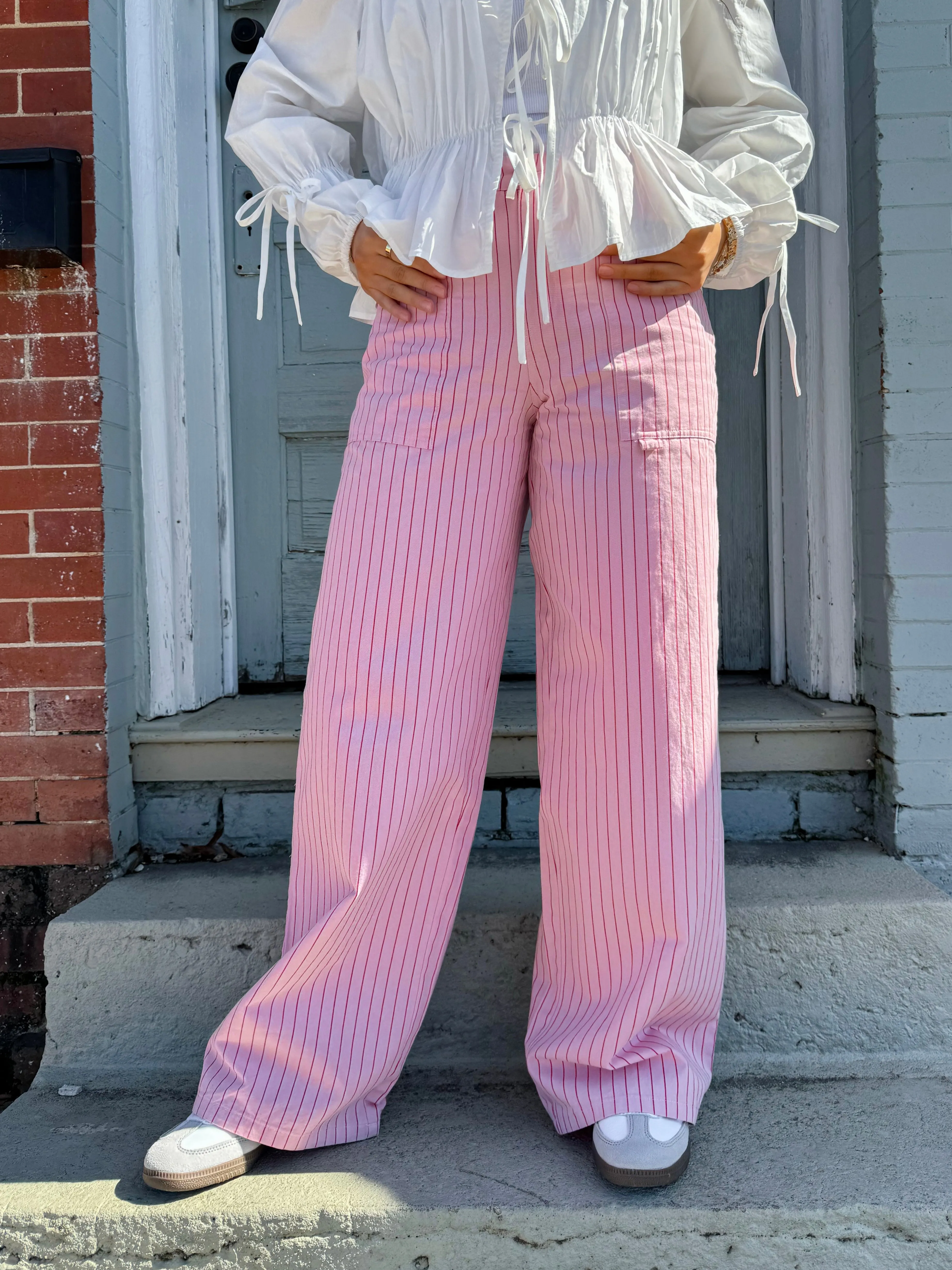 Statement Pink and Red Stripe Pants