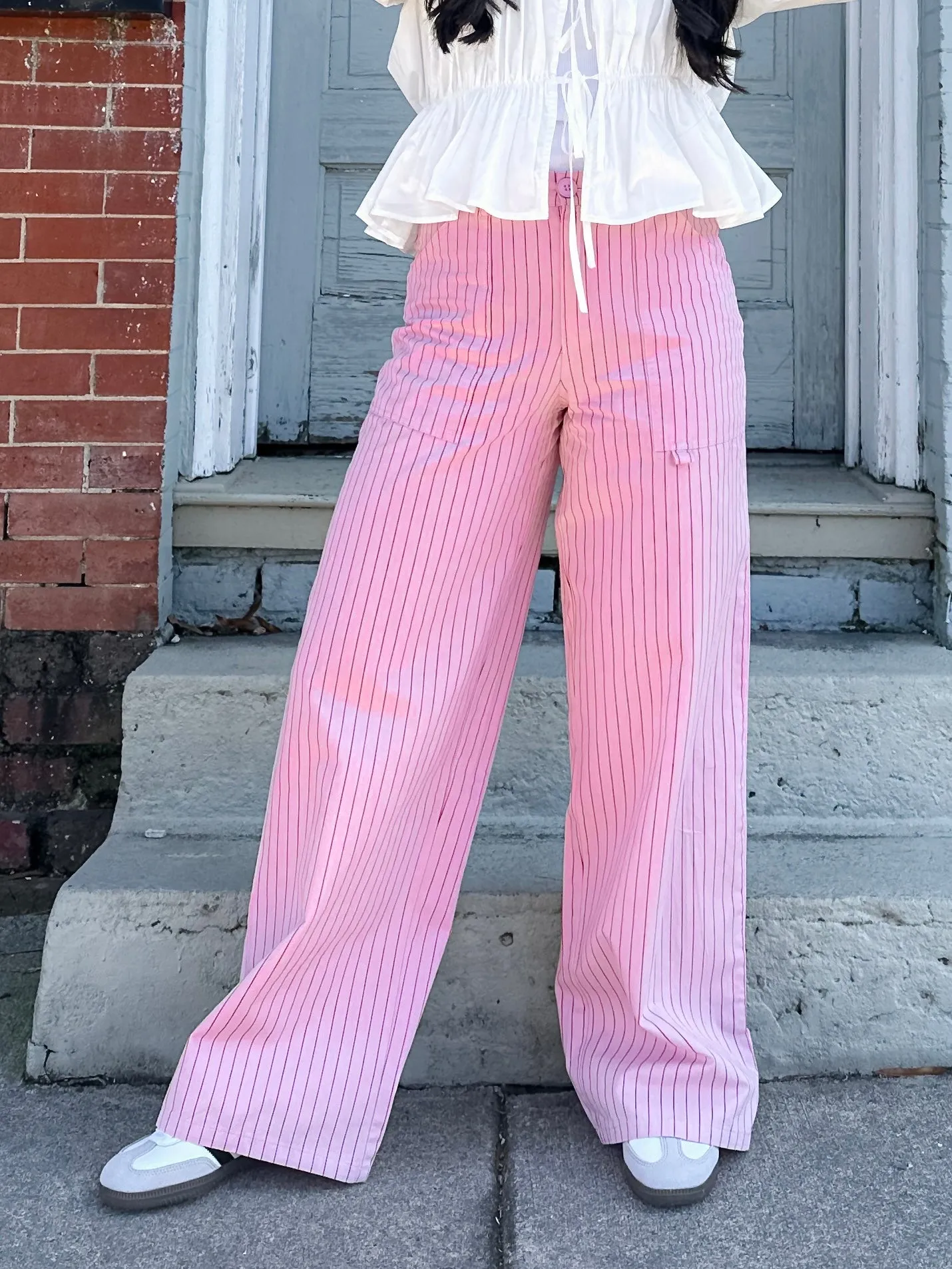 Statement Pink and Red Stripe Pants