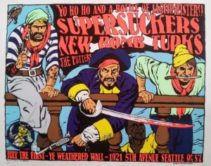 Supersuckers New Bomb Turks AP 1994 Seattle WA Silkscreen Print by Frank Kozik