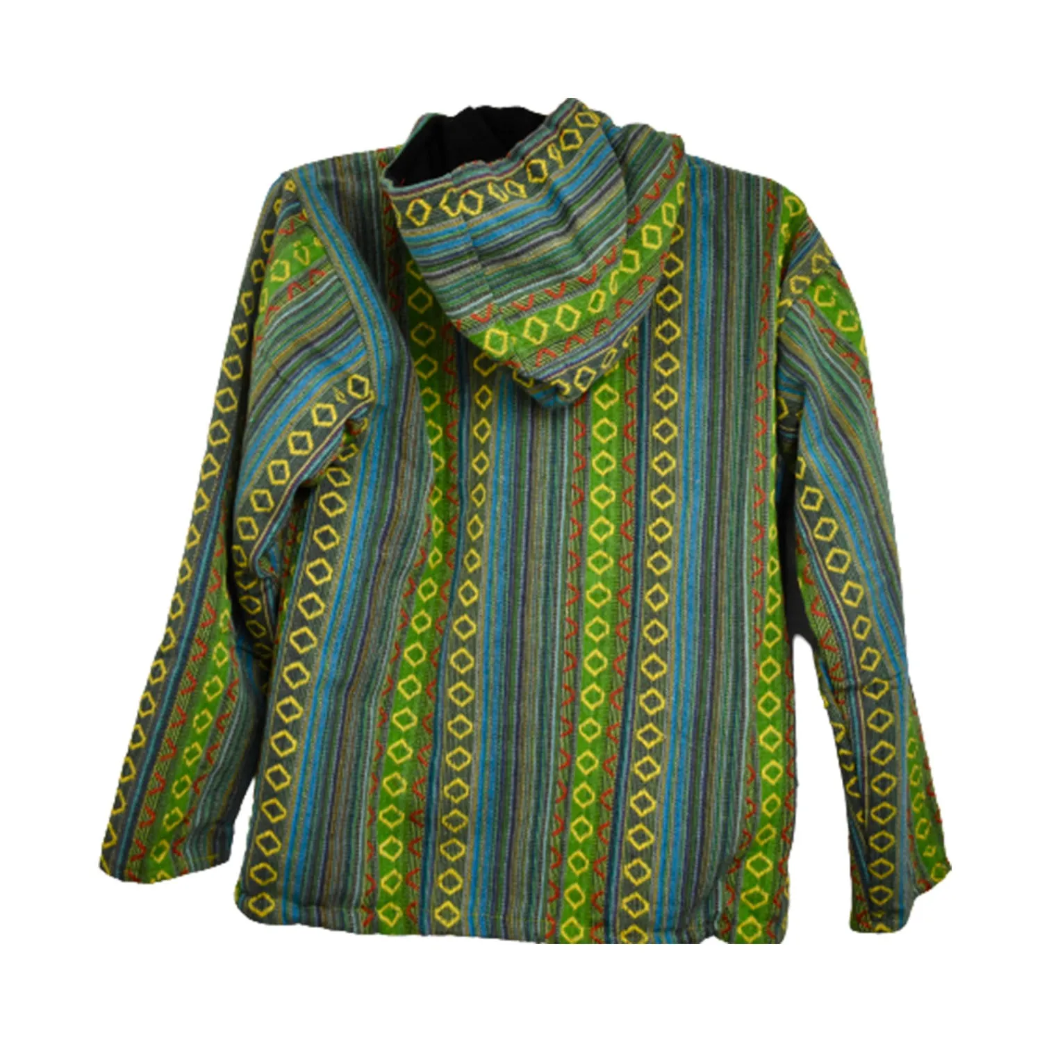 Thick Fleece Lined Green Patchwork Coat