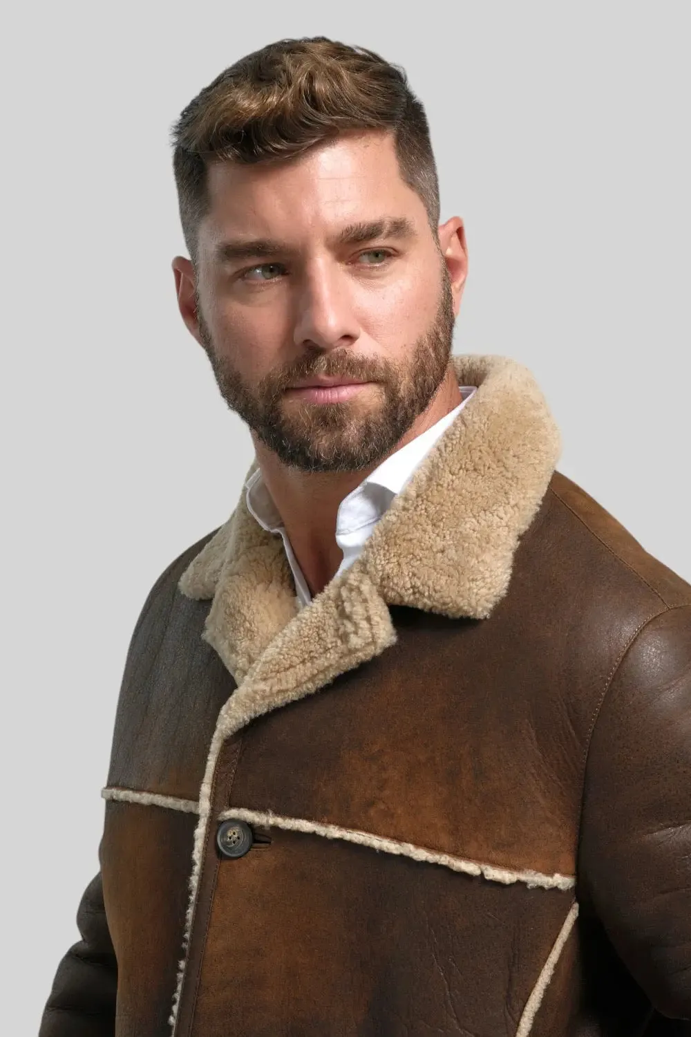 Tullio Sheepskin Leather Ranch Coat