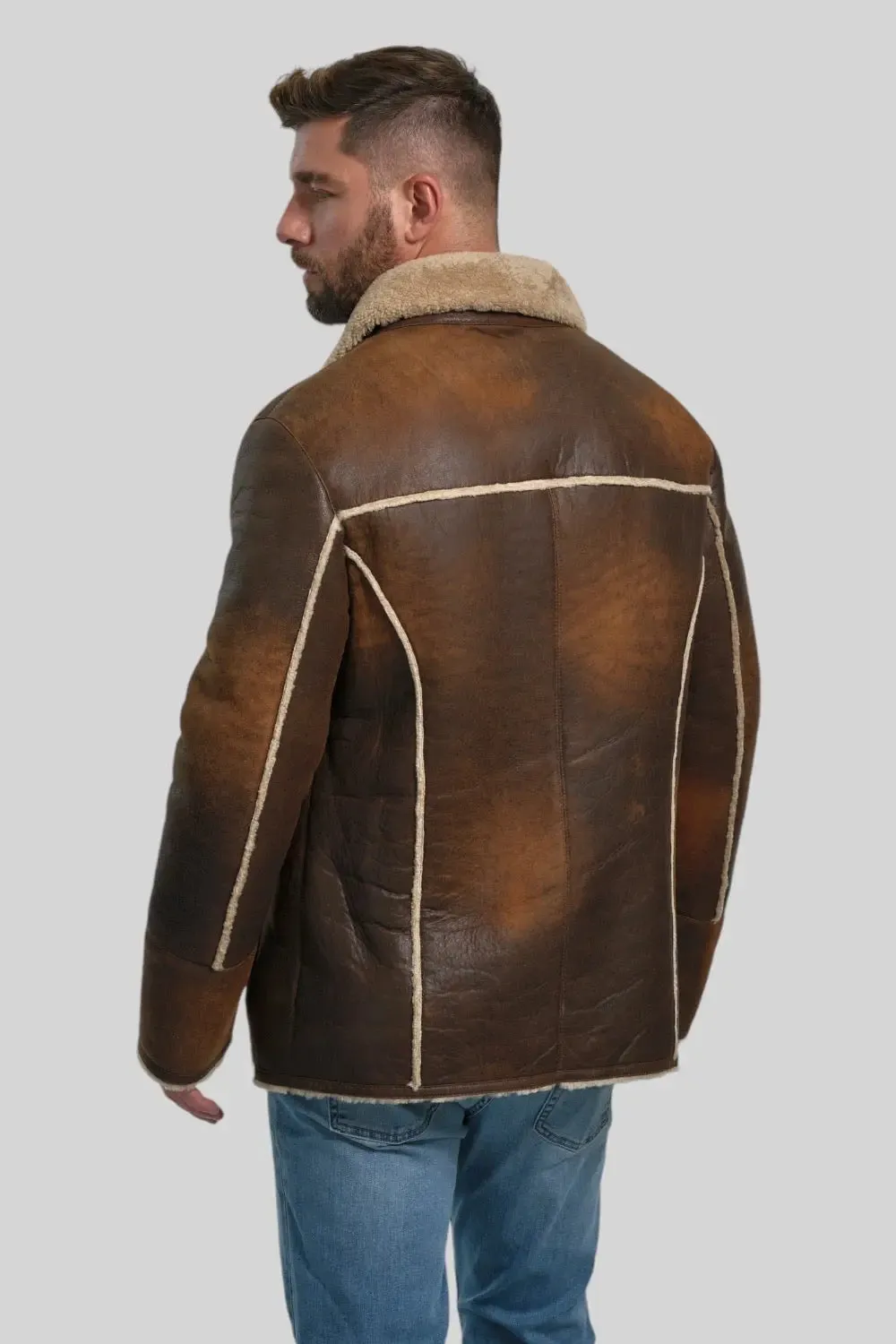 Tullio Sheepskin Leather Ranch Coat