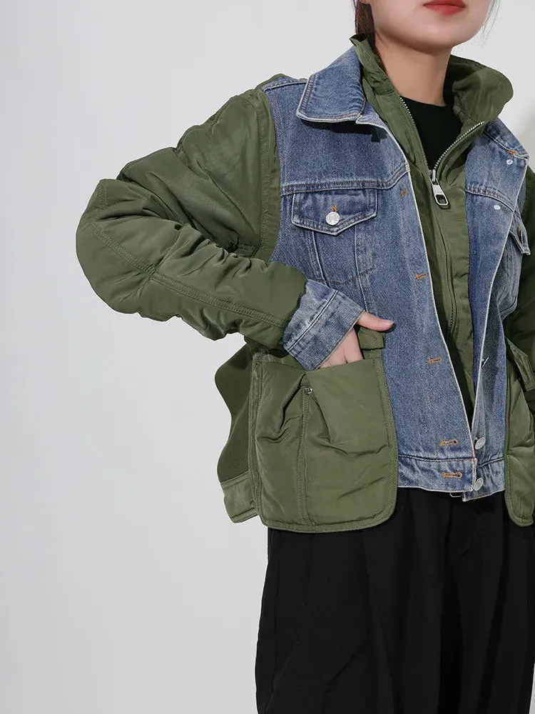 Turn-down Collar Women's  Denim Jackets