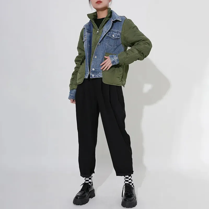 Turn-down Collar Women's  Denim Jackets