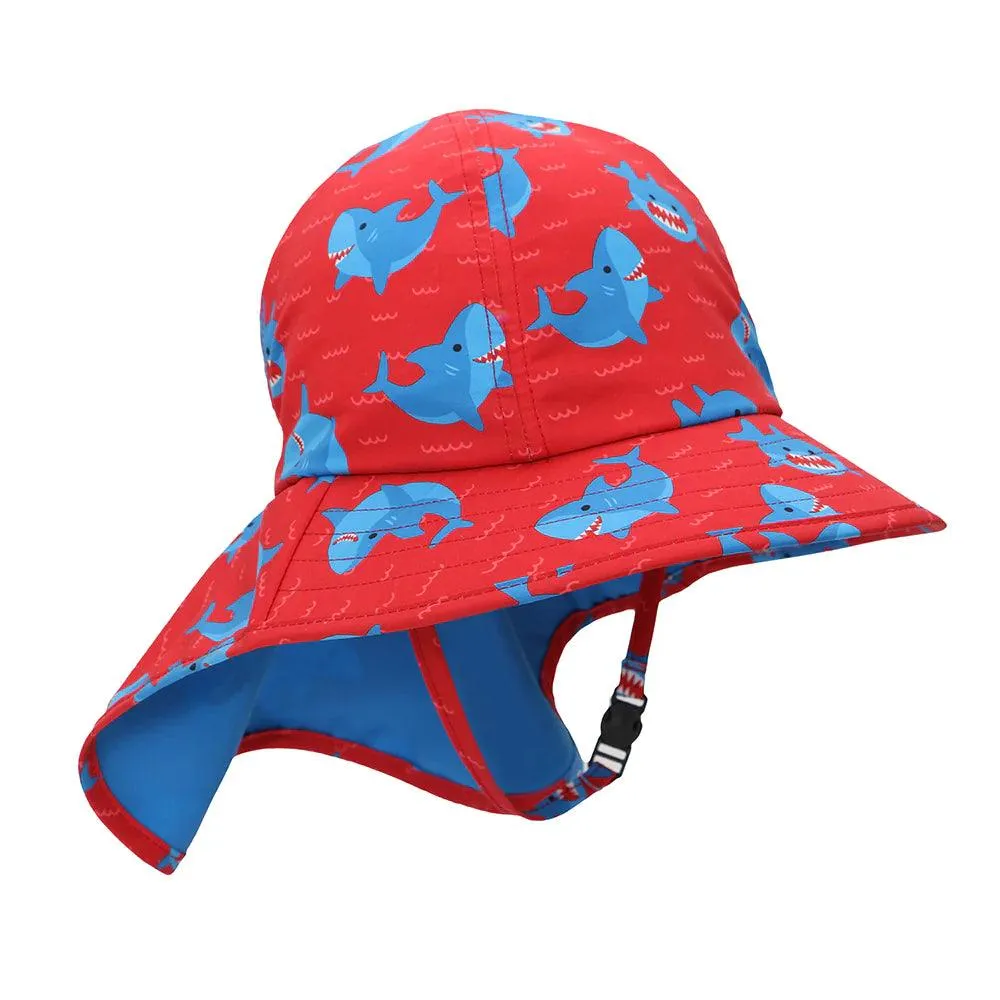 UPF 50  Cape Sun hat - Blue Shark