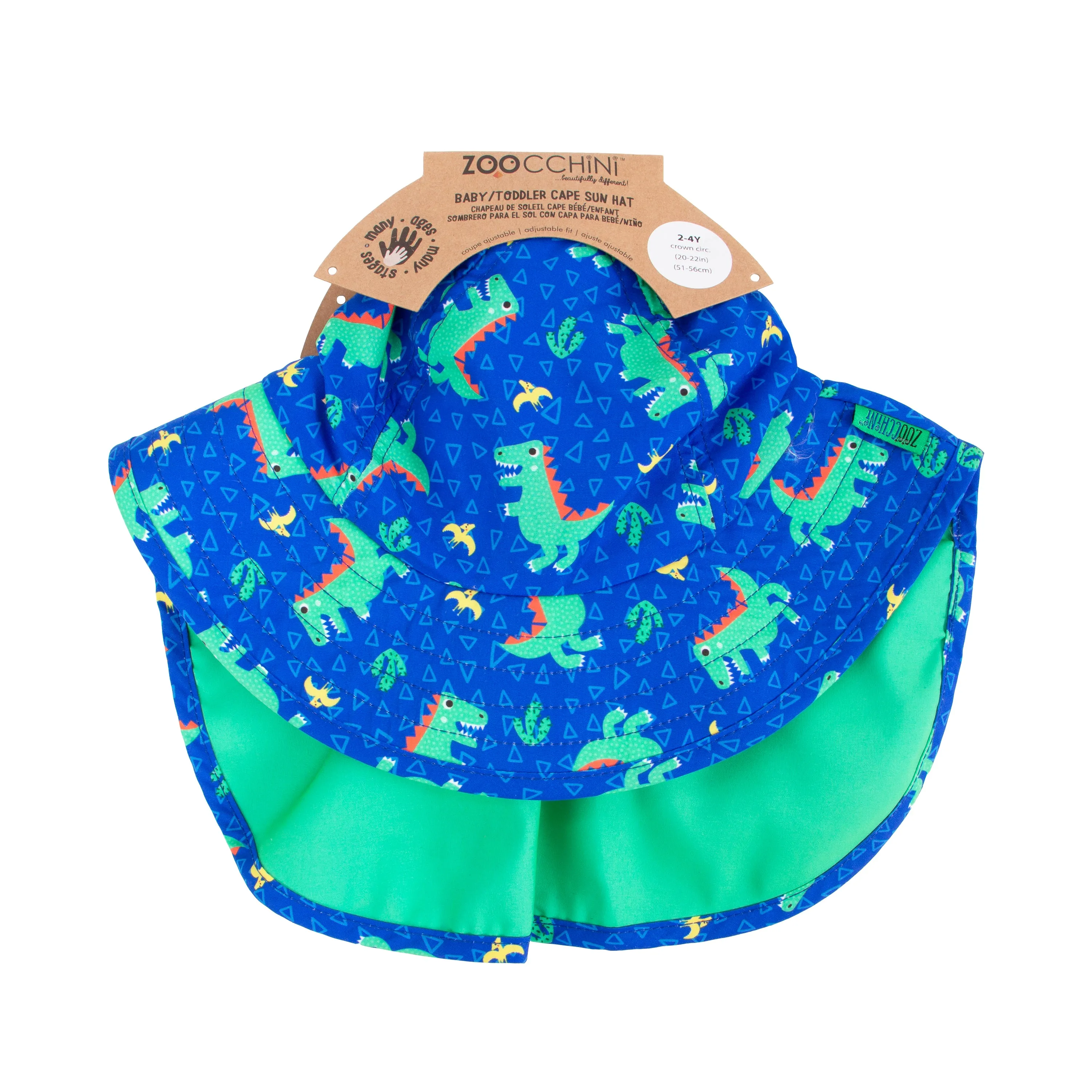 UPF 50  Cape Sun hat - Dinosaur