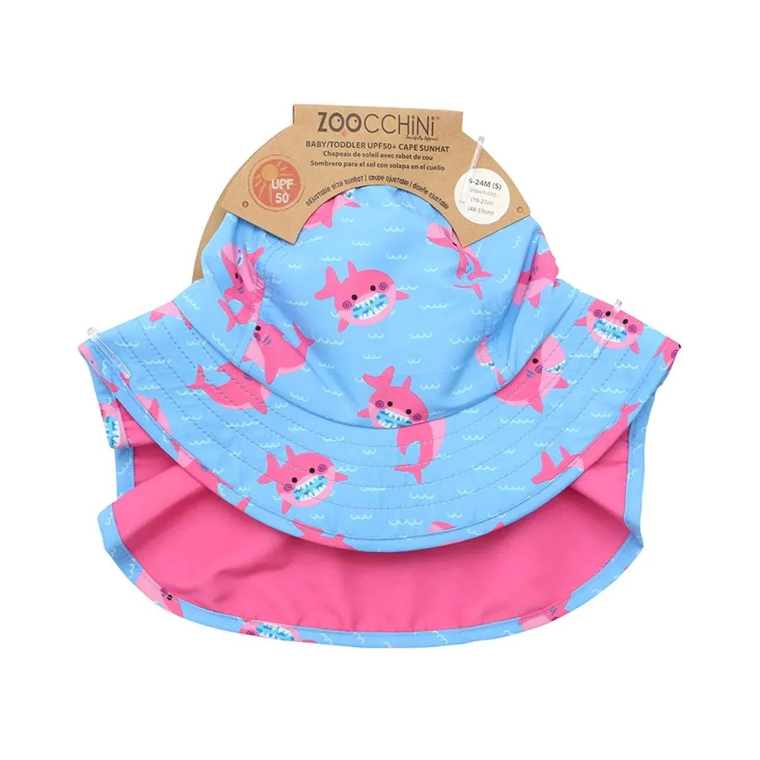 UPF 50  Cape Sun hat - Sophie the Shark