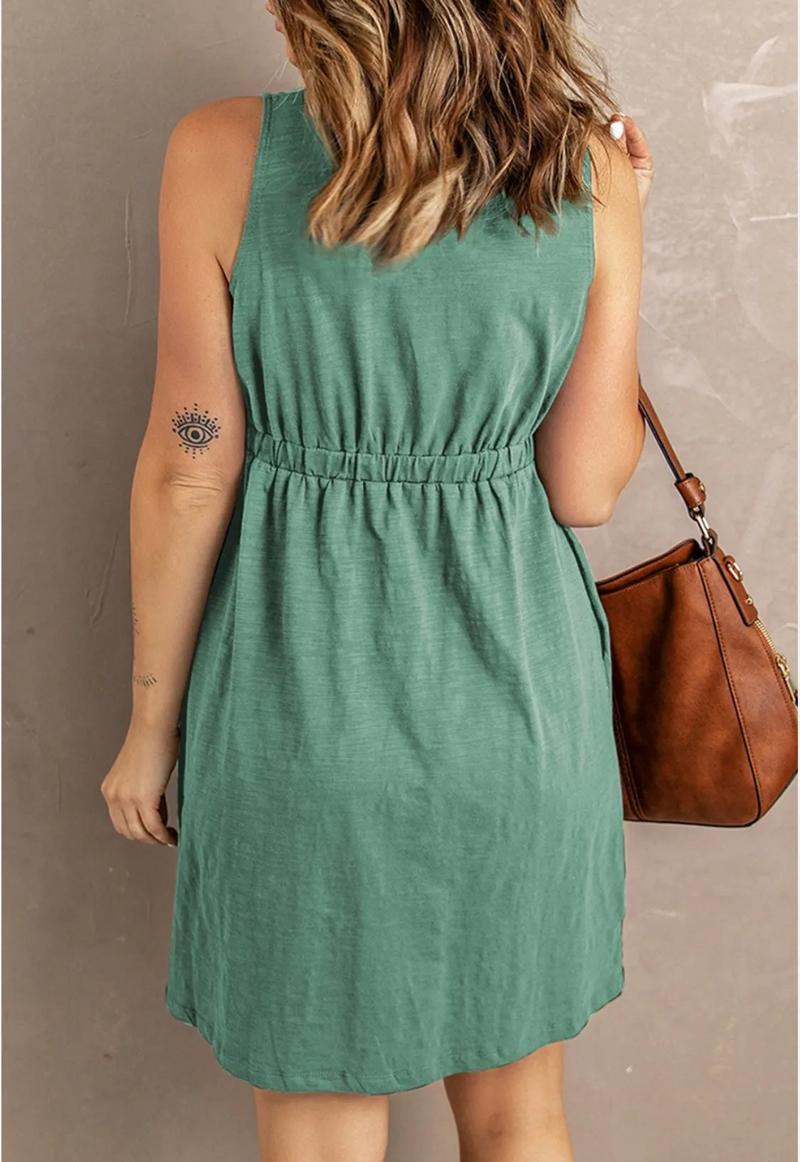 V neck mini dress