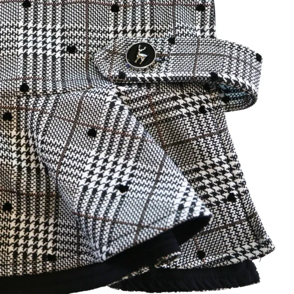 Velvet Heart Plaid Set - Black/White