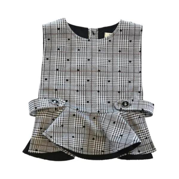 Velvet Heart Plaid Set - Black/White