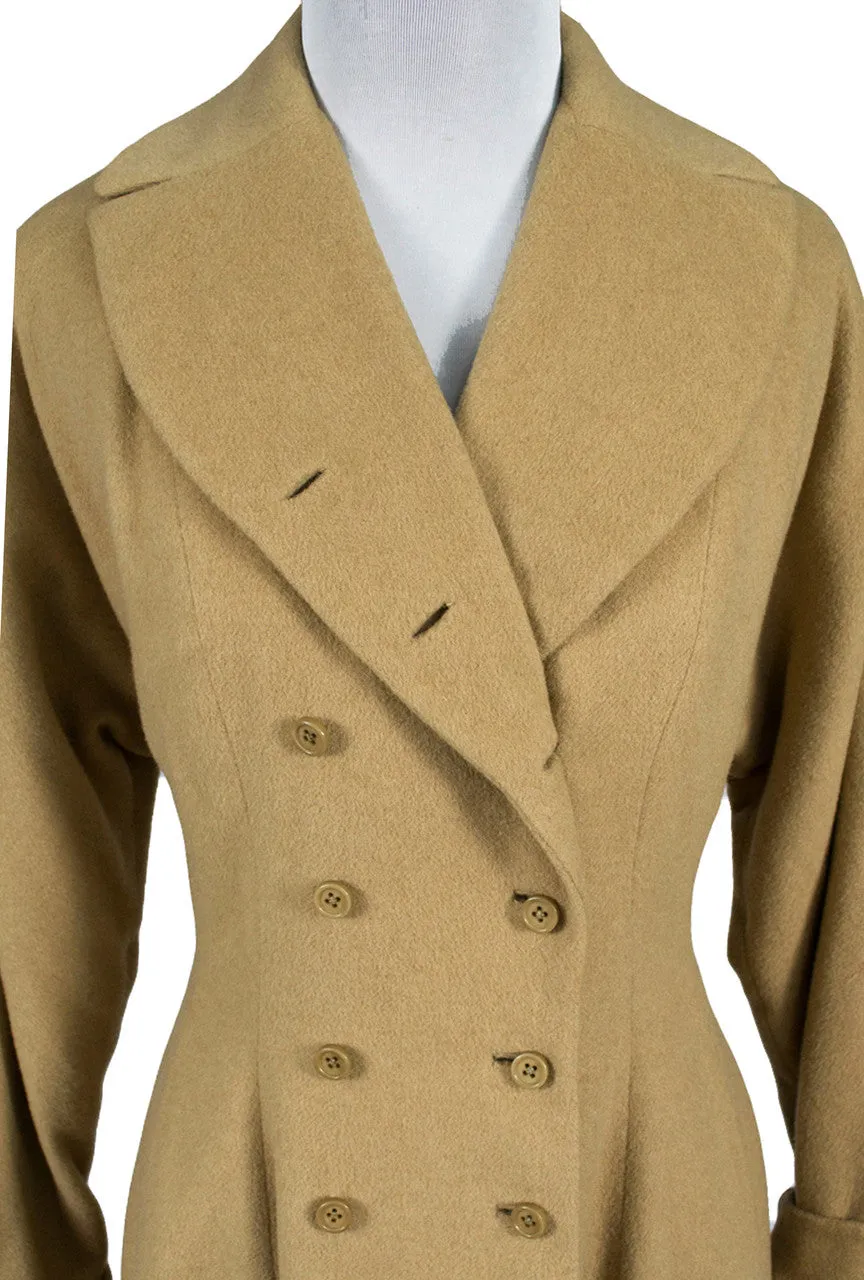 Vera Maxwell vintage coat from 1940s Cinched waist