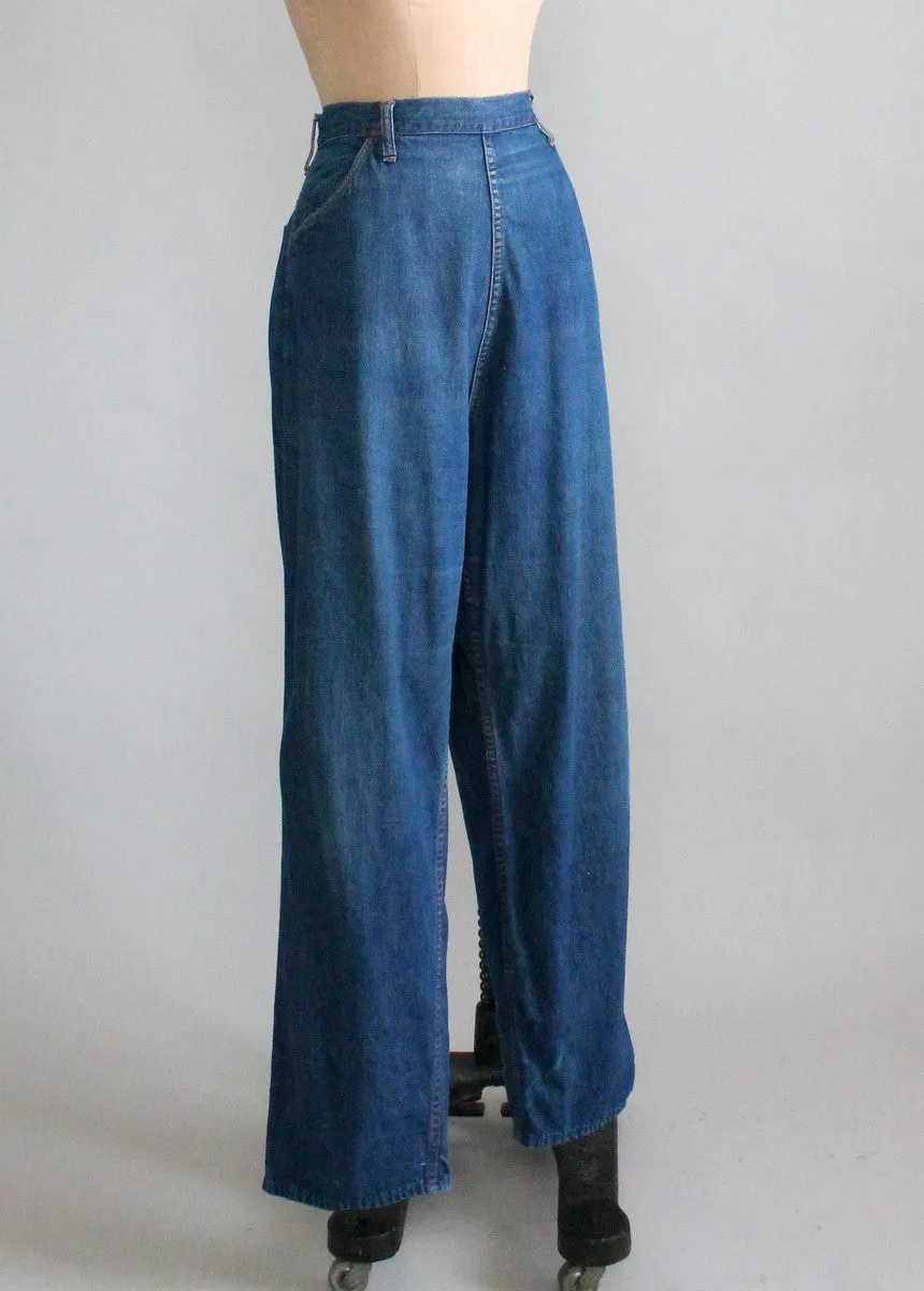 Vintage 1950s Distressed High Waist Jeans