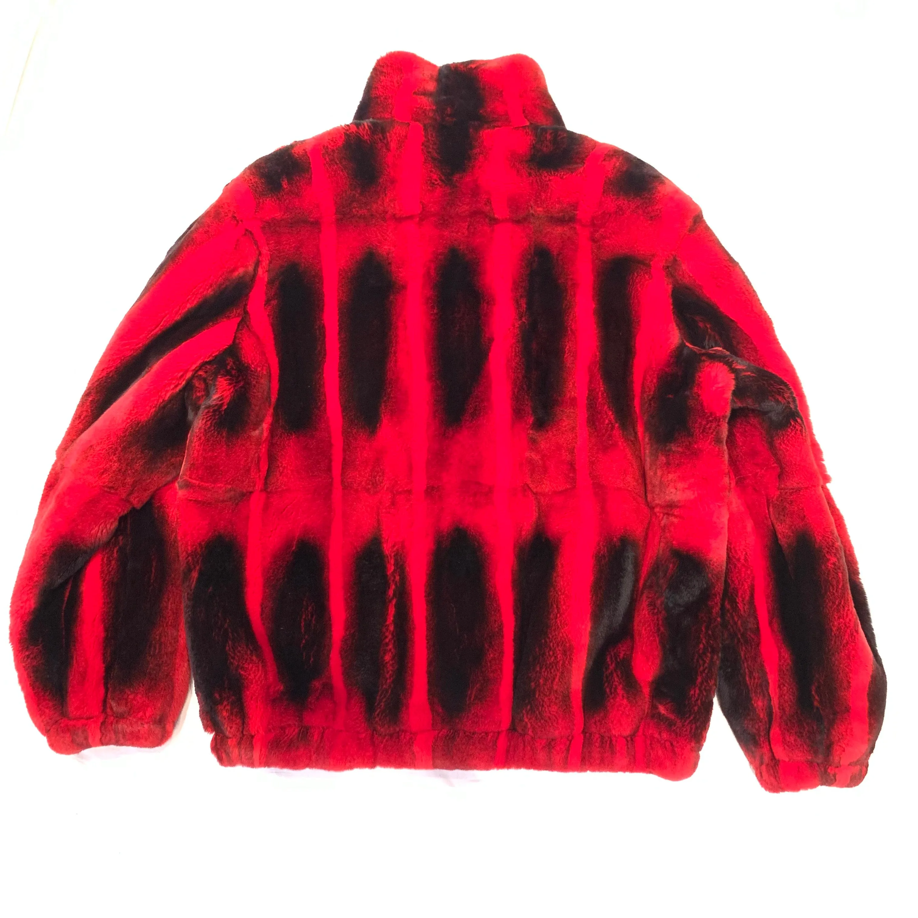 Volare Men's Red Rex Chinchilla Fur Coat