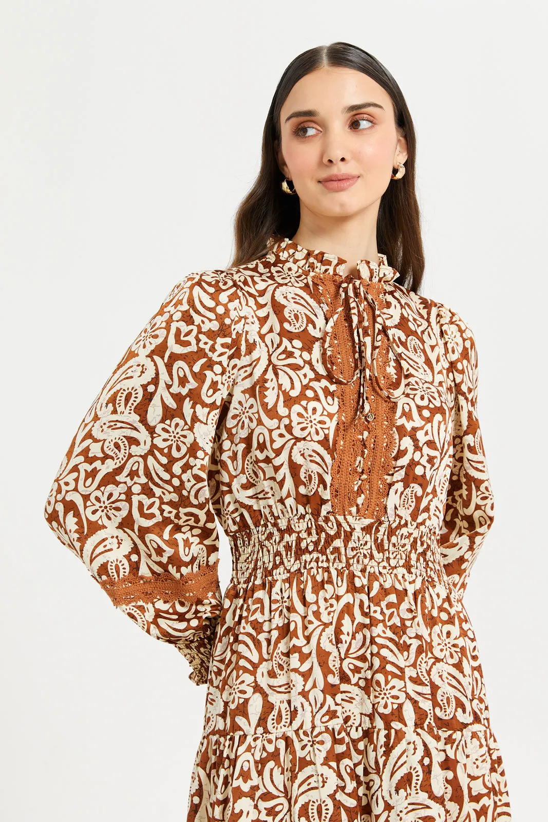 Women Assorted Printed  Long Sleeve Maxi Dress