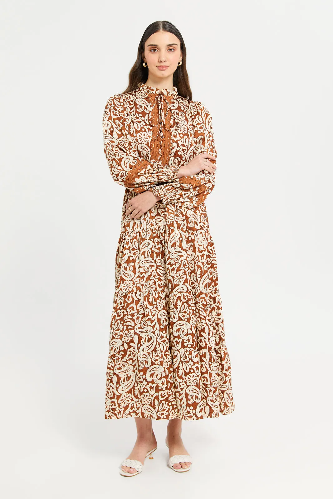 Women Assorted Printed  Long Sleeve Maxi Dress