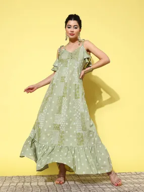 Women Green Pure Cotton Dress