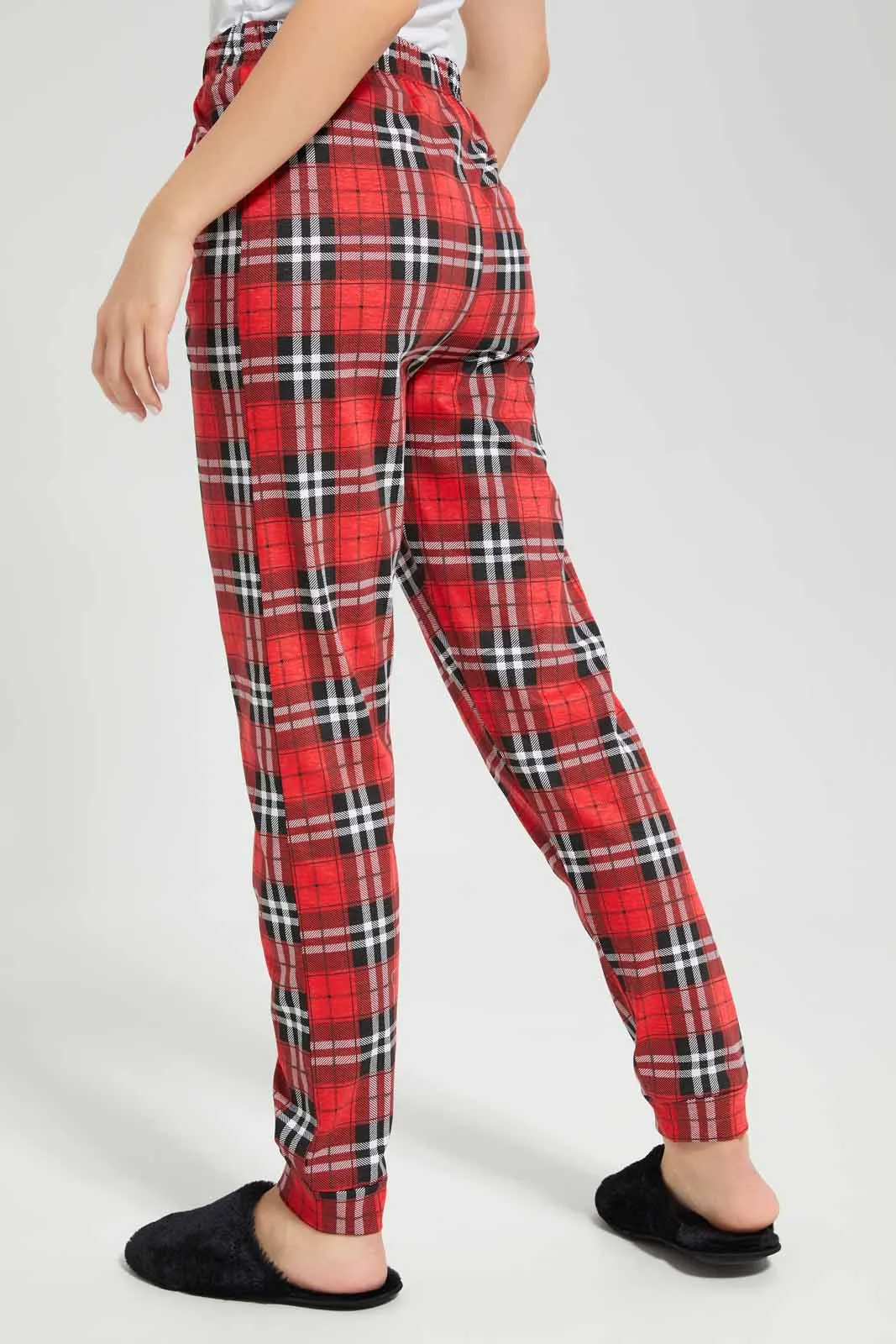 Women Red Checkered Pyjama Bottom