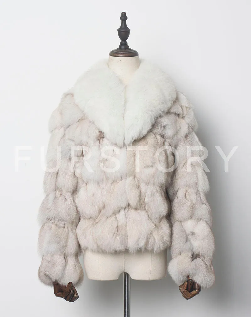 Womens Coat Genuine Fox Fur Coat Thick Warm Fur Jacket Winter Coat Fur Story FS010220