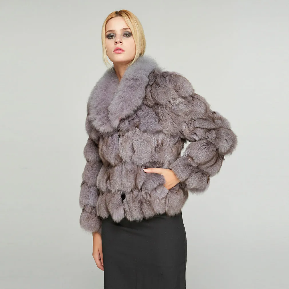 Womens Coat Genuine Fox Fur Coat Thick Warm Fur Jacket Winter Coat Fur Story FS010220