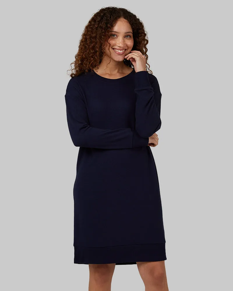 WOMEN'S SOFT SWEATER KNIT CREW DRESS