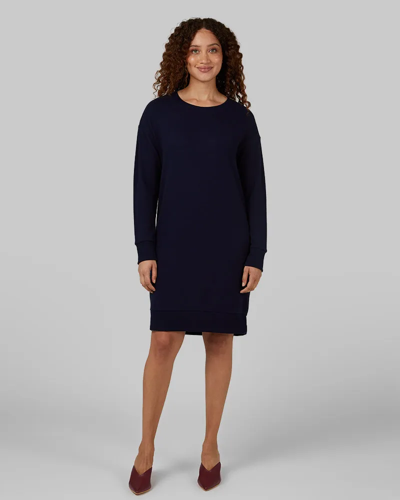 WOMEN'S SOFT SWEATER KNIT CREW DRESS