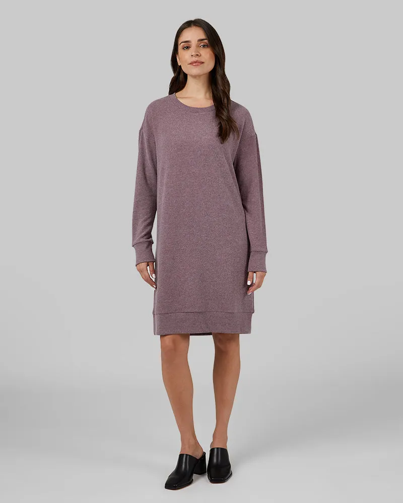 WOMEN'S SOFT SWEATER KNIT CREW DRESS