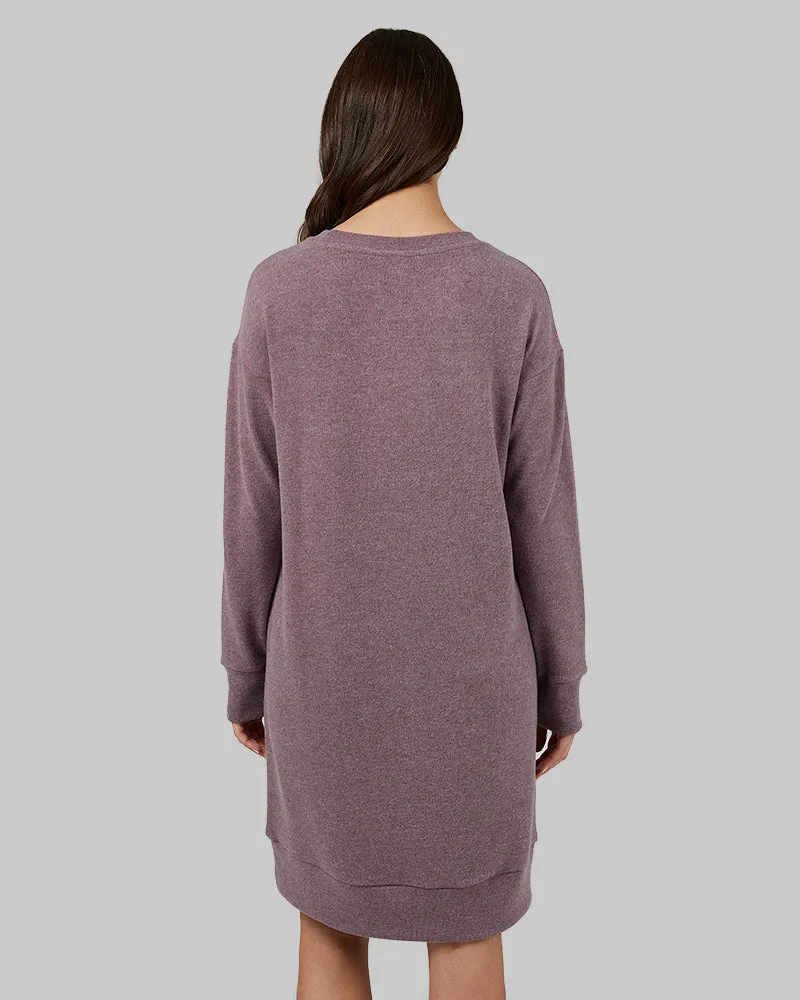 WOMEN'S SOFT SWEATER KNIT CREW DRESS