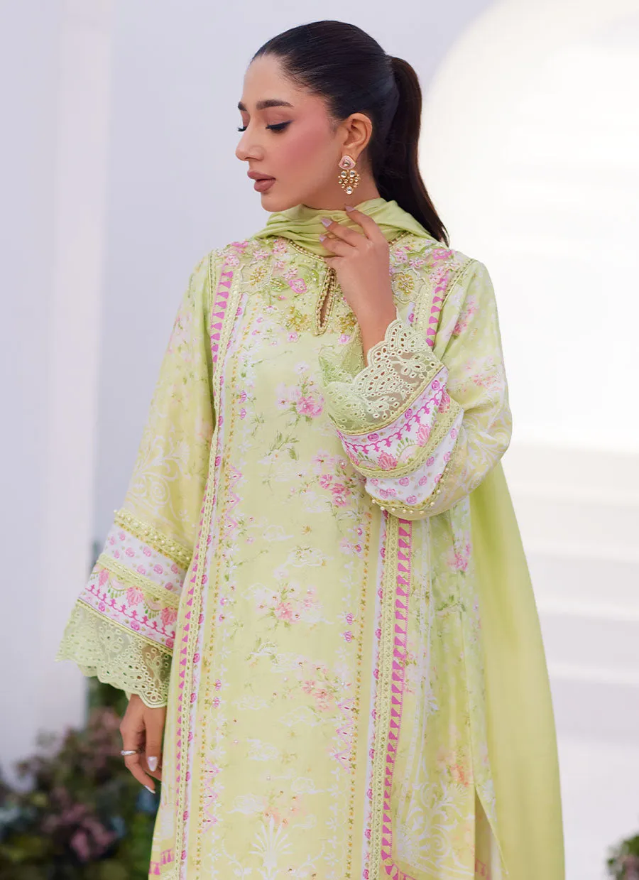 Zaza Prints '24 - Kelly Lime Shirt And Dupatta