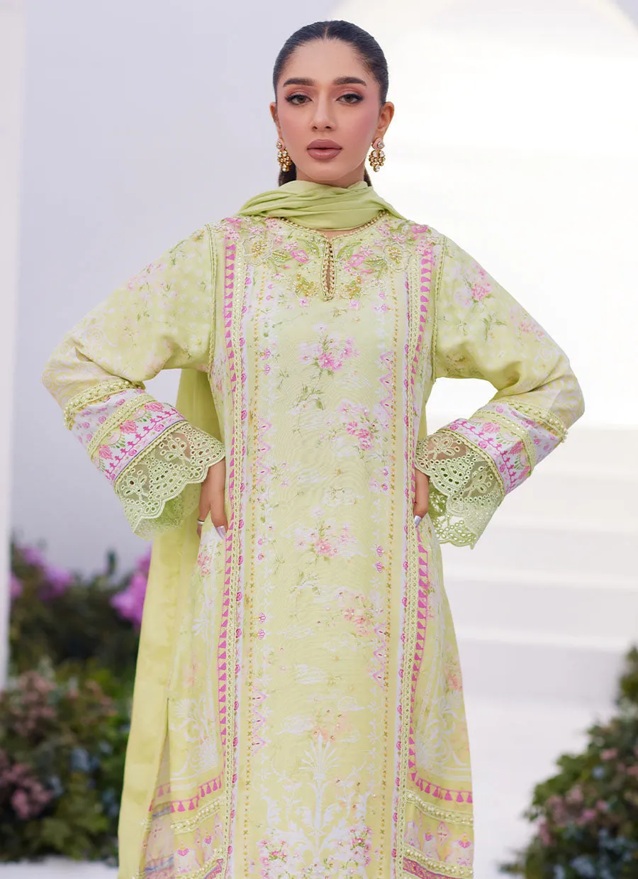 Zaza Prints '24 - Kelly Lime Shirt And Dupatta