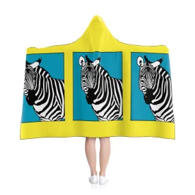 Zebra on Yellow Hooded Blanket